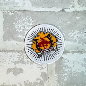 Lucky Bucking Cowgirl Iron-on Patch (round)