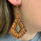 16670 Diamond Cut Out Scallop Tipi w/Turq Earrings