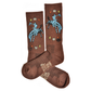 Fringe Long Live Brown Western Cowboy Performance Socks