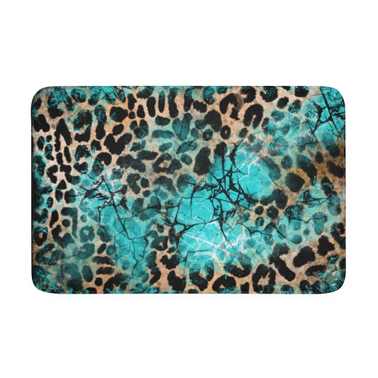 Turquoise Slab Memory Foam Bath Mat