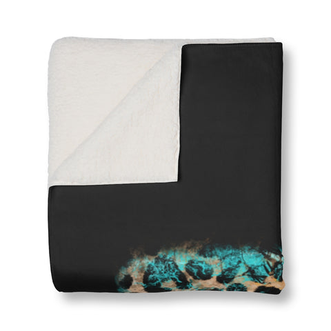Turquoise Slab Sherpa Blanket