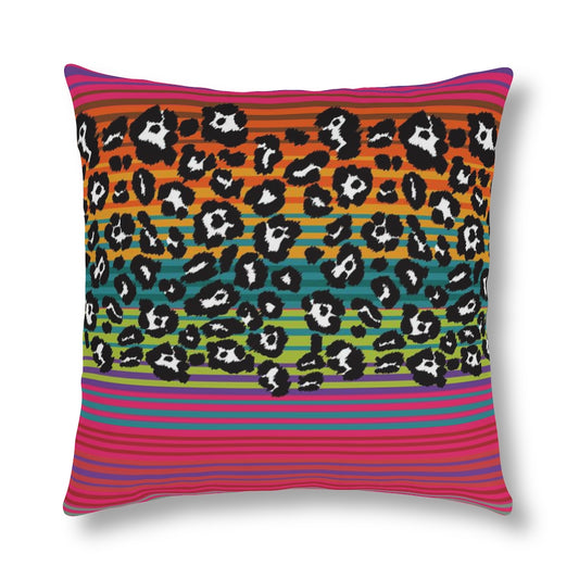 Snow Leopard Serape Waterproof Pillow