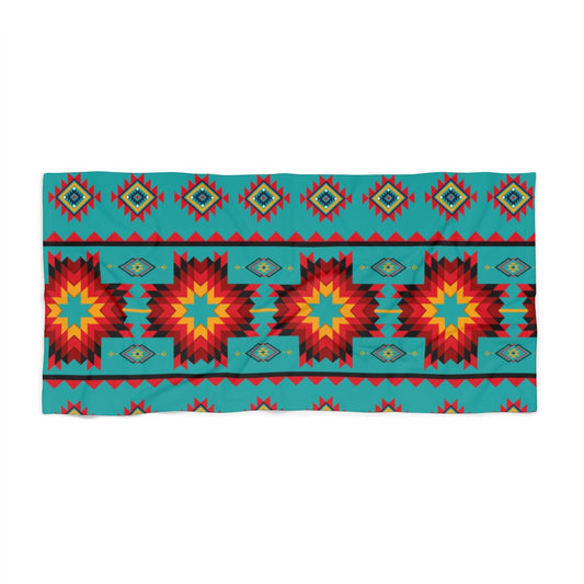 Turquoise Aztec Beach Towel