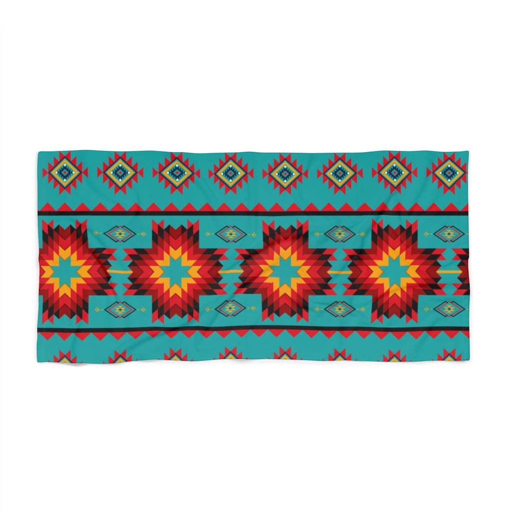 Turquoise Aztec Beach Towel