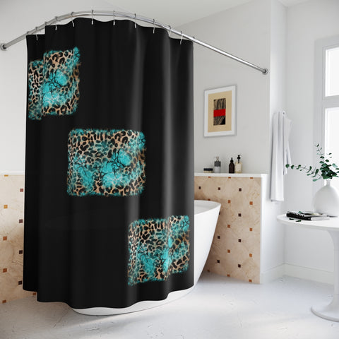 Turquoise Slab Shower Curtain