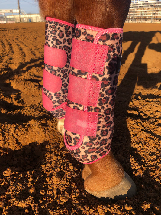 Cheetah and Pink Sport Boots