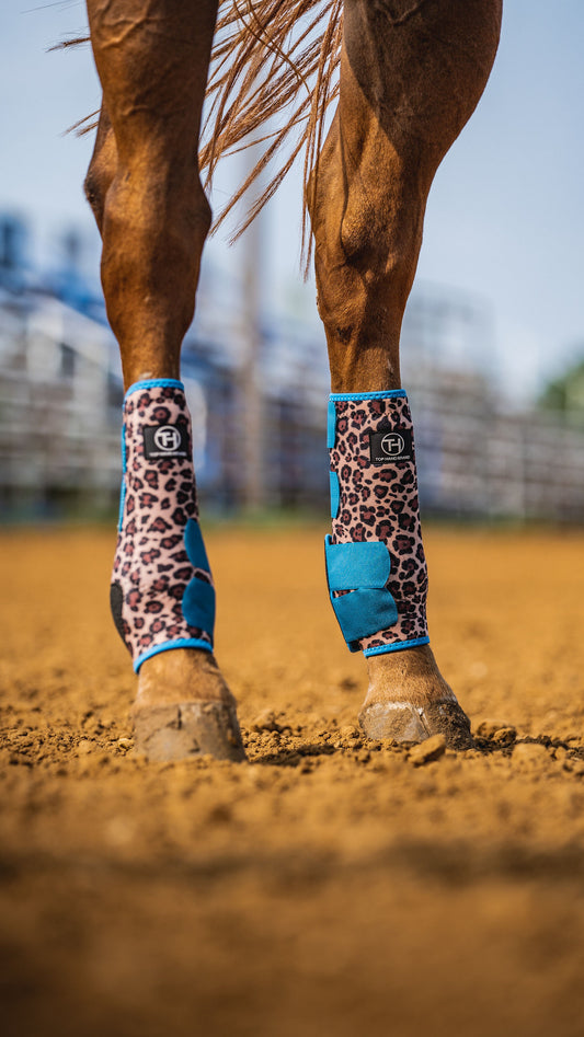 Cheetah and Turquoise Sport Boots